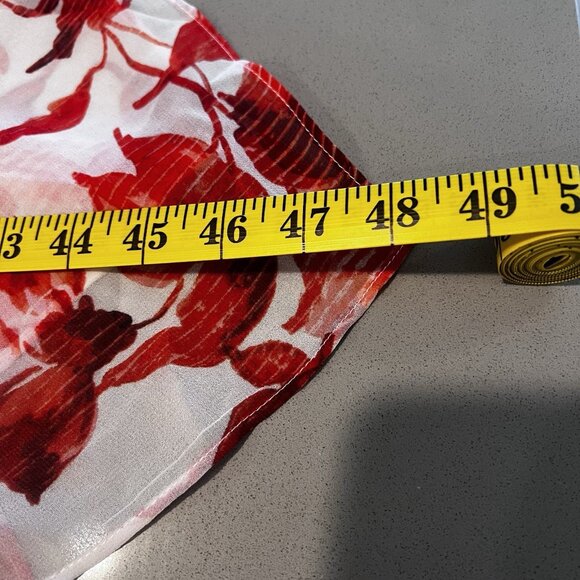 Betsey Johnson Floral Midi Dress Size 12 Shark Bite Hem Invisible Zipper - Picture 9 of 10